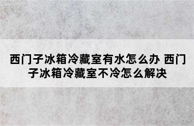 西门子冰箱冷藏室有水怎么办 西门子冰箱冷藏室不冷怎么解决